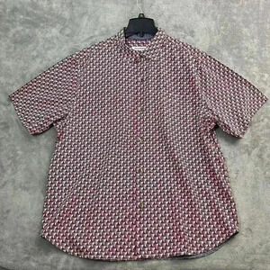 Tommy Bahama Shirt Mens XL Geometric Silk Camp Hawaiian Resort Vacation TB93